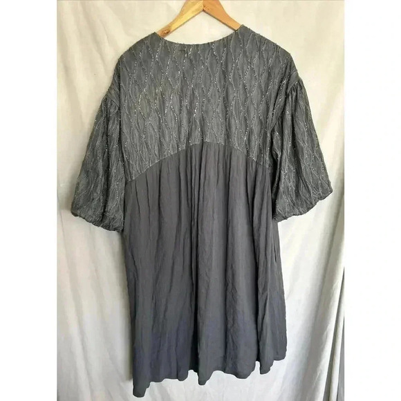 NWT Davi & Dani Sparkly Grey Oversized Dress Boho Indie Trapeze Swing Size Small - Picture 2 of 14